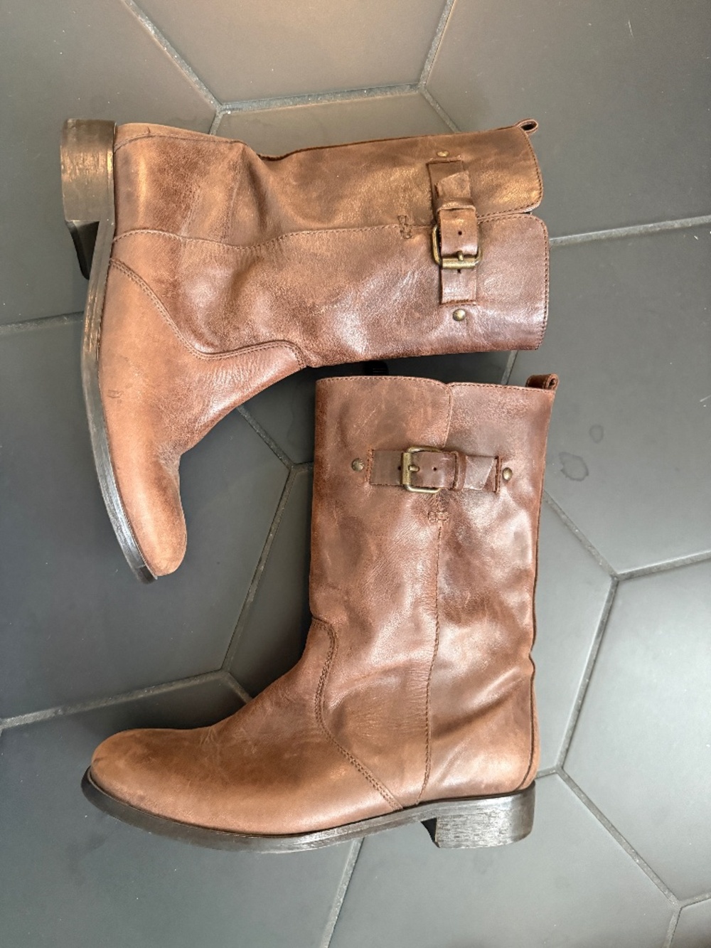 J.CREW brown leather boot size 6
